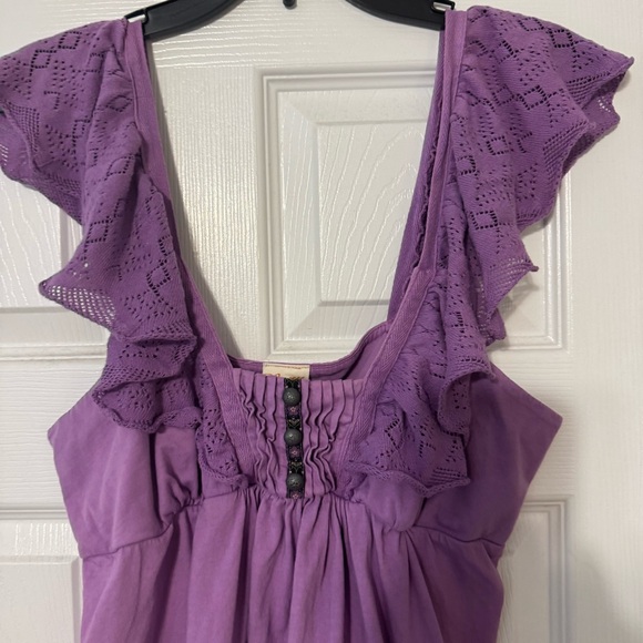 Roxy Purple Ruffled Women's Top - Picture 2 of 3